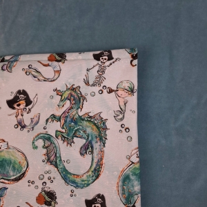 Wkładka do wózka - Twój Projekt - Kapitan i piraci Welur jasny turkus