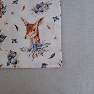 Wkładka do wózka - Twój Projekt - Forest Deer 2 Muślin jasny szary