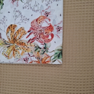 Wkładka do wózka - Twój Projekt - Kwiaty 4 Wafel karmel