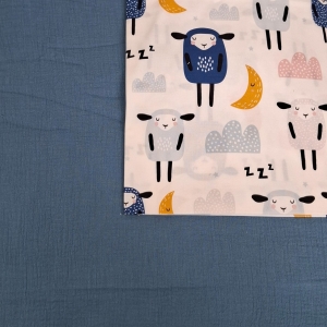 Wkładka do wózka - Twój Projekt - Little nap 5 Muślin niebieski