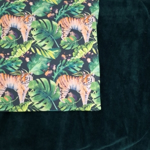 Wkładka do wózka - Twój Projekt - Tropical tiger 10 Welur ciemny zielony
