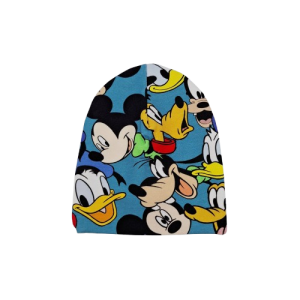 Czapka rozmiar 36 0-3 miesięcy Myszka Pies Kaczor na niebieskim